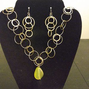 Custom jewelry set w glass stone